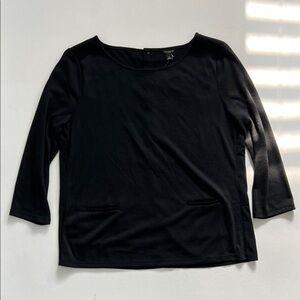 Ann Taylor Mixed-Media Black Women's Top